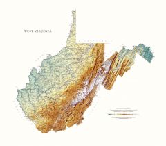 West Virginia Lithograph Map